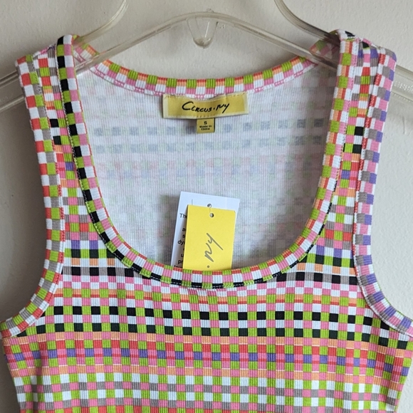 Valeria Ribbed Tank Circus NY Cream Multi Color Small - Picture 5 of 7